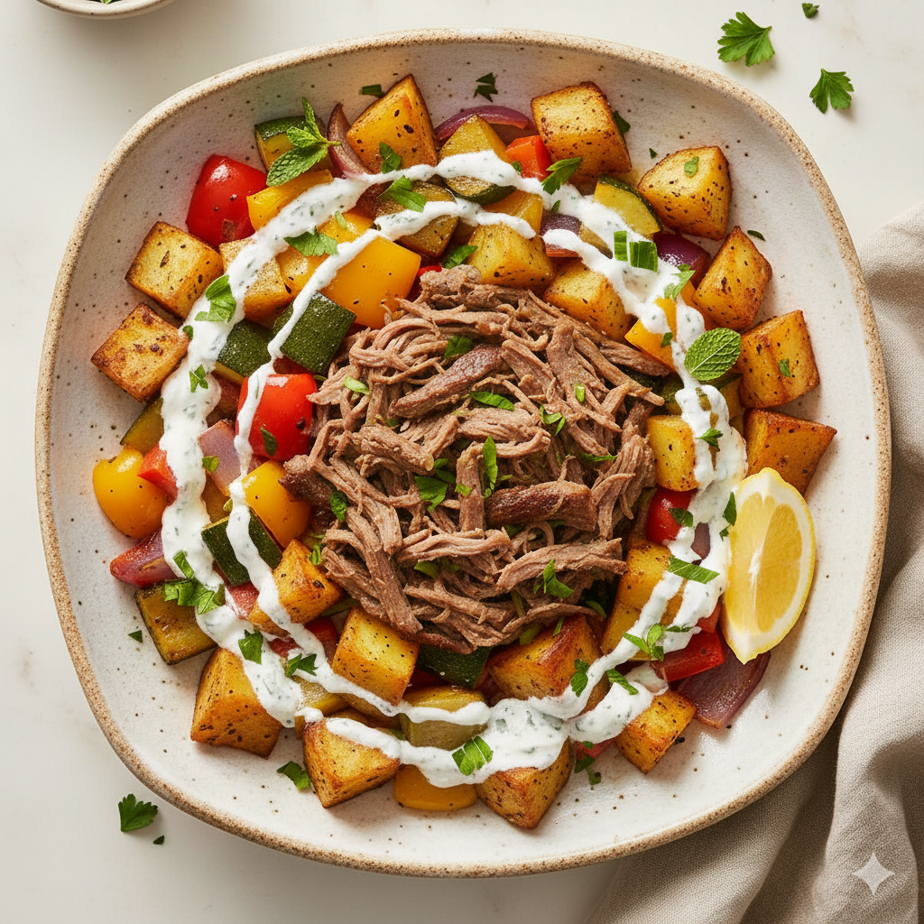 Greek Beef Souvlaki Bowl